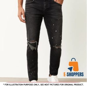 Purple Brand (P001) Distressed Black Paint-Splatter Jeans – Size 38