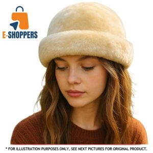 Surell White Sheepskin Shearling Snowball Hat (Size: One)