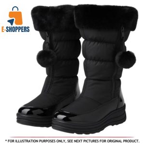 Pajar Canada Pajar-Tex Waterproof Winter Boots – Size 3 US / 35 EU – Faux Fur (-30°C Rated)