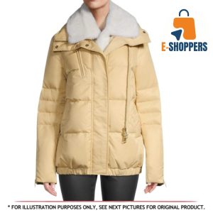 Nicole Benisti Camden Cream Puffer Jacket – Shearling Collar & Inner Vest (SIZE: M)