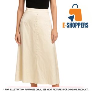 The Kooples Shiny Vanilla Satin Midi Skirt (Size: 2)