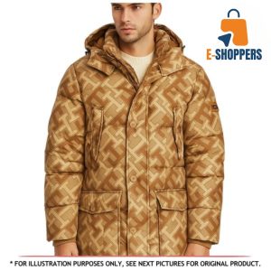 Tommy Hilfiger Tan Puffer Jacket With Hoodie (Size: XL)