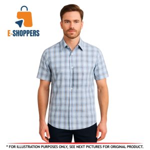 Haggar Men’s Short Sleeve Easy-Care Plaid Shirt – Size M