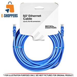 Best Buy Essentials 50ft Ethernet Cable Cat-6 (RJ-45) – Blue