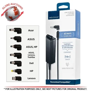 Insignia Universal 65W Laptop Charger with 10 Tips & 10 ft Cable – NS-PWLC65
