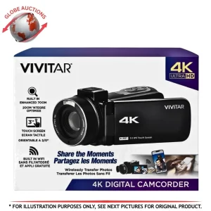 Vivitar 4K Digital Camcorder with Wi-Fi 3" Touch Screen & Night Vision – Black