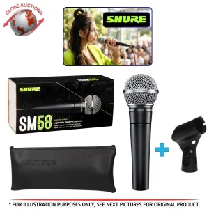 Shure Dynamic Vocal XLR Microphone – Black (Model SM58-LC) for Singing & Perform