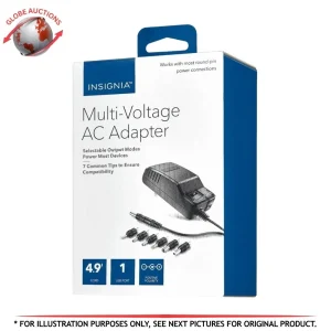 Insignia Multi-Voltage AC Adapter 3–12V 1.3A, 7 Tips + USB – Open Box