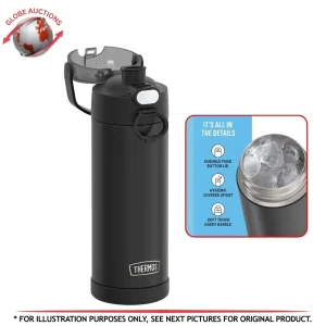 Thermos FUNtainer 16-oz Water Bottle Black Flip Lid Vacuum Insulated Thermos