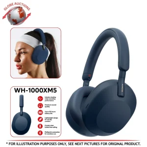 Sony Wireless Noise Cancelling Headphones ith Cable- Blue (WH-1000XM5)