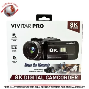 Vivitar DVR8K 8K Digital Camcorder w/ Case Remote HDMI Cable & Battery