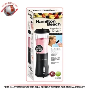 Hamilton Beach Single-Serve Blender - Travel Lid - (51101BC) - Black