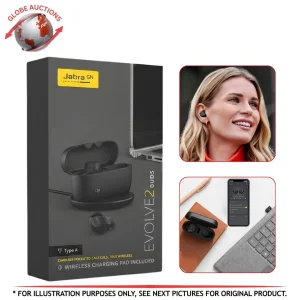 Jabra Evolve-2 Wireless Earbuds Active Noise Cancelling with Qi Charging Pad