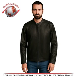 Reiss Leather Caf Racer Jacket (Size: L)