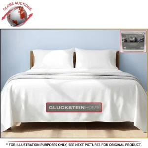 GlucksteinHome Davenport King Size 100% Cotton Flat Sheet 700 Thread Count