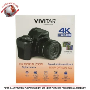Vivitar 64MP 4K Ultra HD 10x Optical Zoom Digital Camera Kit w/Case+64GB SD CARD