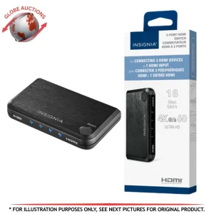 Insignia 3 Port HDMI Switch 4K 60Hz 18Gbps Ultra HD (Model NS HZ335 C)