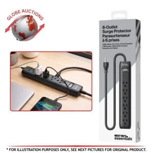 Bestbuy Essentials 6-Outlet Surge Protector (1080J) 2-ft Cord