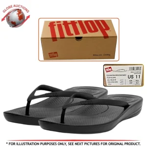 FitFlop Women's Slip-On Iqushion Ergonomic Sandals – Black (US Size: 11)
