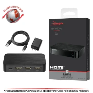 Rocketfish 8K 2 Port HDMI Splitter  60Hz 40Gbps Ultra HD USB-C Power