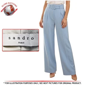 SANDRO Paris palazzo High fit trousers with Detachable Belt (Size: 38)