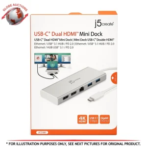 j5create USB Type-C Dual HDMI Slim Dock Adapter