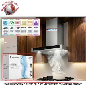 450-CFM MISTRAL 30" Stainless Stell Glass Ducted Wall-Mounted Chimney Range Hood