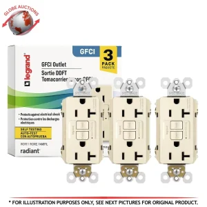 3-Pack Legrand Radiant 20-AMP GFCI Outlet