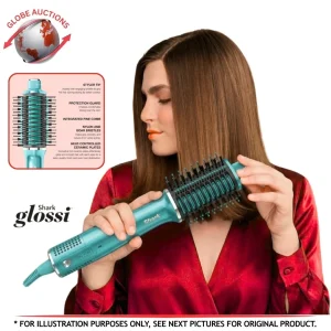 Shark 2-in-1 Hot Tool and Air Glosser Hair Dryer Brush Styler Blue (HT302CTL)