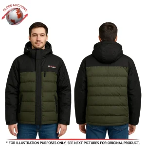 Misty Mountain Winter Puffer Jacket Hooded - Black Green (Size XXL)