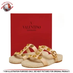 Valentino Garavani Shearling Slide Sandals  (Size:37)