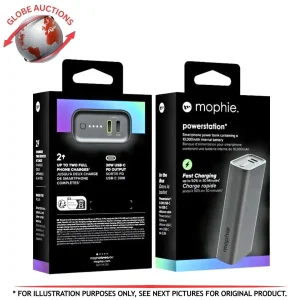 Mophie Powerstation 10,000mAh Portable Charger with 30W USB-C PD – Black
