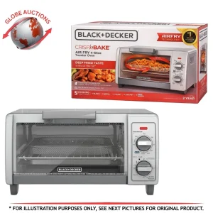 Black Decker Crisp n Bake Air Fry 4 Slice Toaster Oven AirFry 5 Functions Black