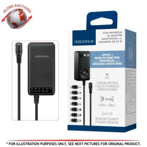 Insignia 53-Watt Universal AC Adapter 7 Round Pin Tips 5-ft Cord