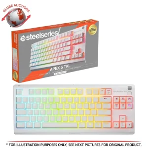 SteelSeries Apex 3 TKL White RGB Gaming Keyboard USB Whisper Quiet Series