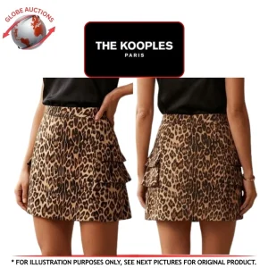 The Kooples Paris Animal Print Casual Leo Sateen Mini Skirt (Size: 2)