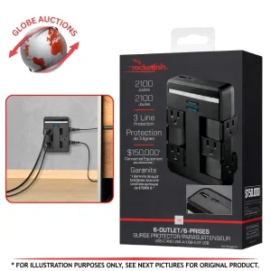 Rocketfish 6-Outlet Surge Protector USB-C 2100 Joules (RF-HTS2624-C)