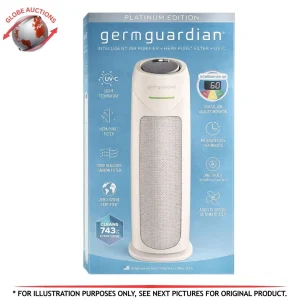 GermGuardian AC4880W Platinum Air Purifier HEPA Pure UV-C IntelliSense GermGuard