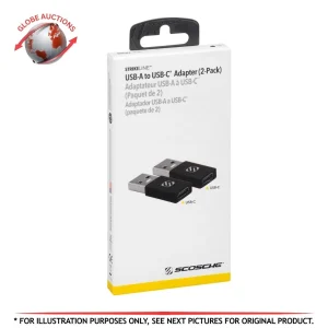 Scosche USB A to USB C Adapter - 2 Pack – Black