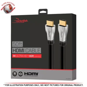 Rocketfish 50ft HDMI Cable 4K Ultra HD HDR High Speed In-Wall Rated