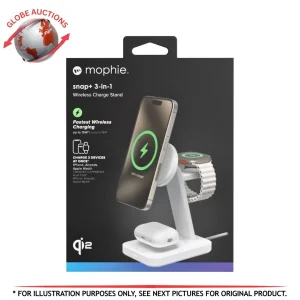 Mophie Snap+ 3-in-1 Qi2 Wireless Charging Stand for iPhone, AirPods, Watch