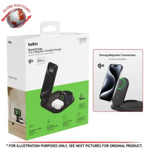 Belkin BoostCharge 3 in 1 Magnetic Foldable Charger Qi2 15W - Black