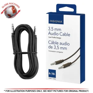 Insignia 3.5mm Audio Cable 6ft 1.8m Low Profile Design (NS MP3AX C)