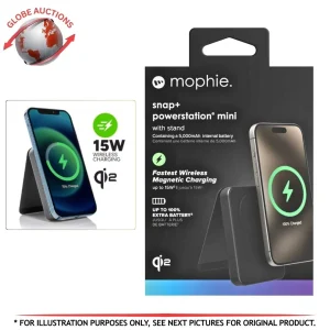 Mophie Universal MagSafe Battery Snap+ 5k Qi2 Powerstation Mini Stand - Black