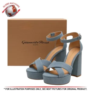 Gianvito Rossi Sheridan Stonewash Denim Sandals (Size: 38.5)