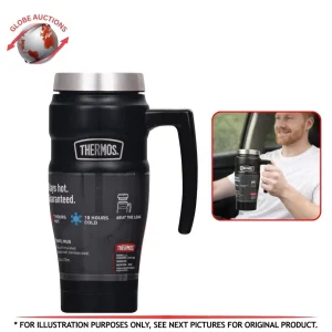 Thermos Hot+Cold Travel Mug 470-ml Vacuum Insulated Stainless Steel Handle Black