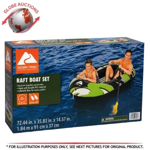 Ozark Trail 2-Person 72" Raft Boat Set Inflatable with 2-Oars (210_lbs Capacity)