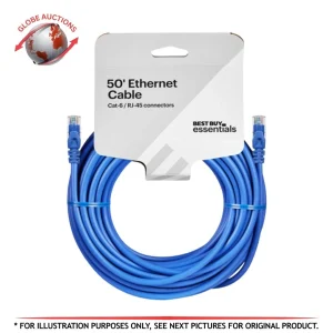 Best Buy Essentials 50ft Ethernet Cable with Connectors Cat-6 (RJ-45) – Blue