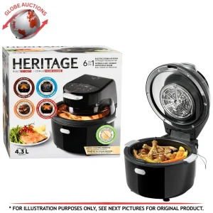 Heritage 4.5-Qt Digital Electric Air Fryer with Steam & Temp Probe