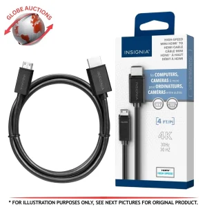 Insignia 4K 30Hz Mini HDMI to HDMI Cable High Speed 4-FT for Cameras Computers